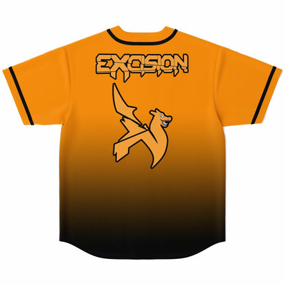 Excision Orange Black Winged X Rave Baseball Jersey