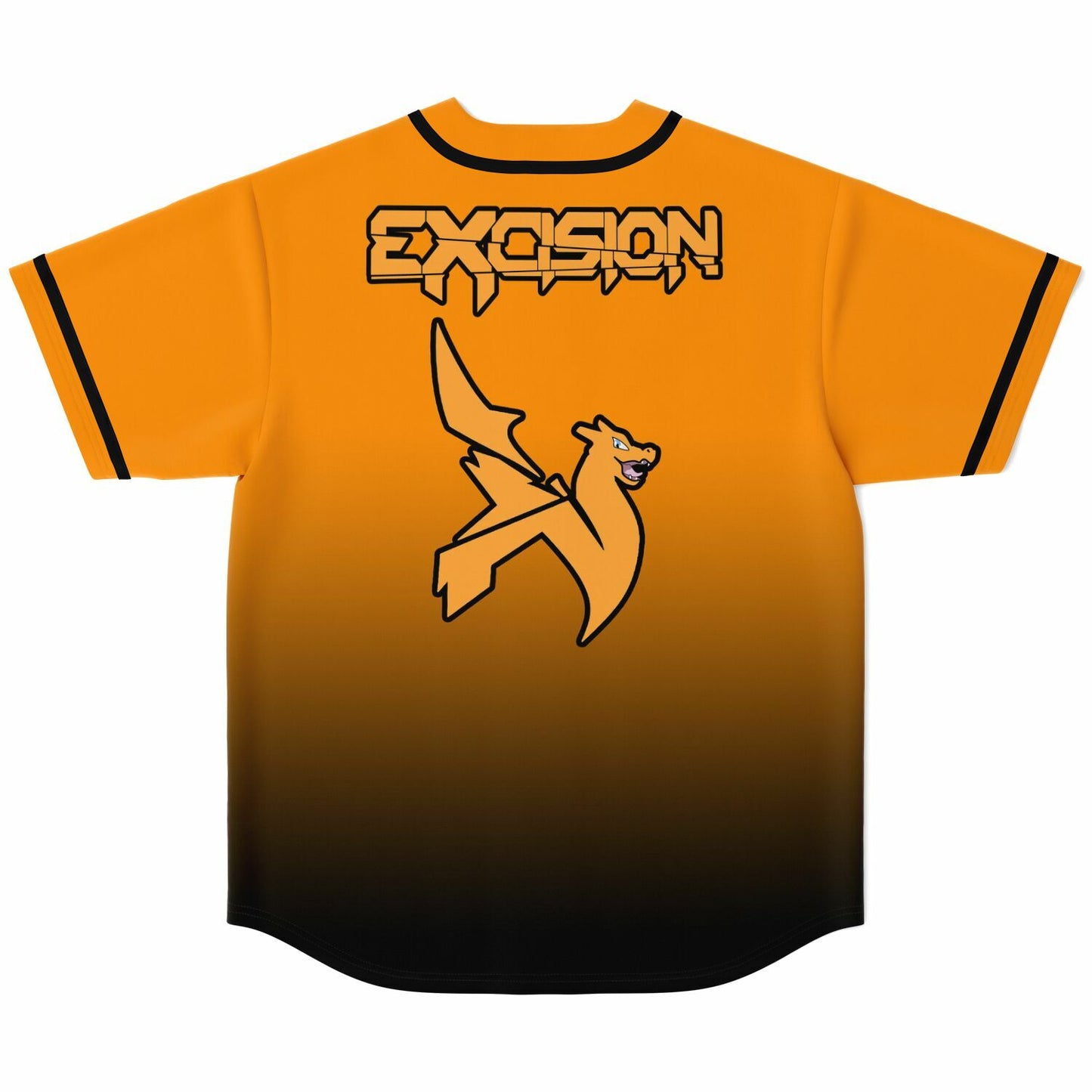 Excision Orange Black Winged X Rave Baseball Jersey