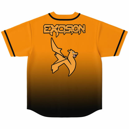 Excision Orange Black Winged X Rave Baseball Jersey
