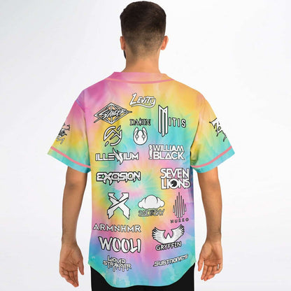 Electric Forest Pastel Rainbow Spiral Tie Rave Baseball Jersey