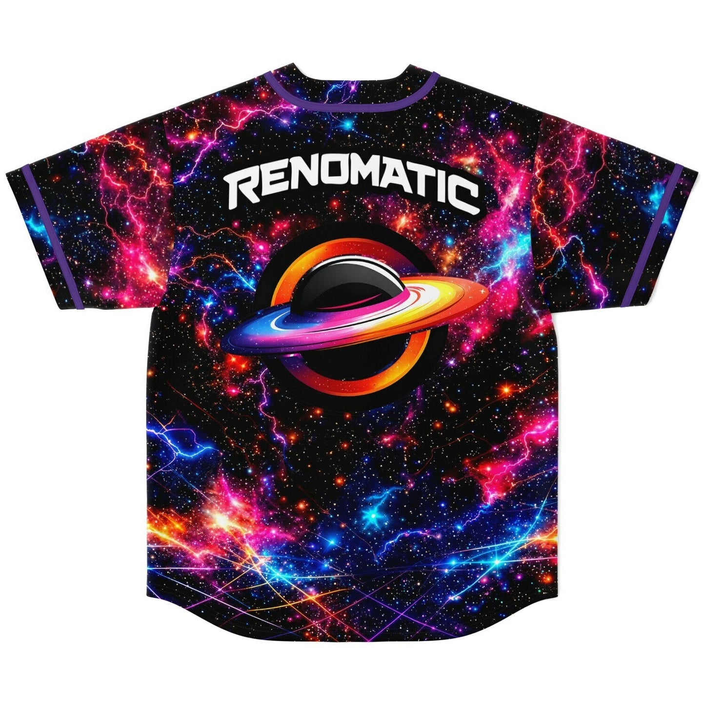 Renomatic Black Cosmic Galaxy Rave Baseball Jersey