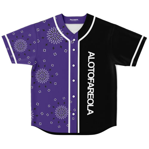 Purple Paisley Left Side Rave Baseball Jersey