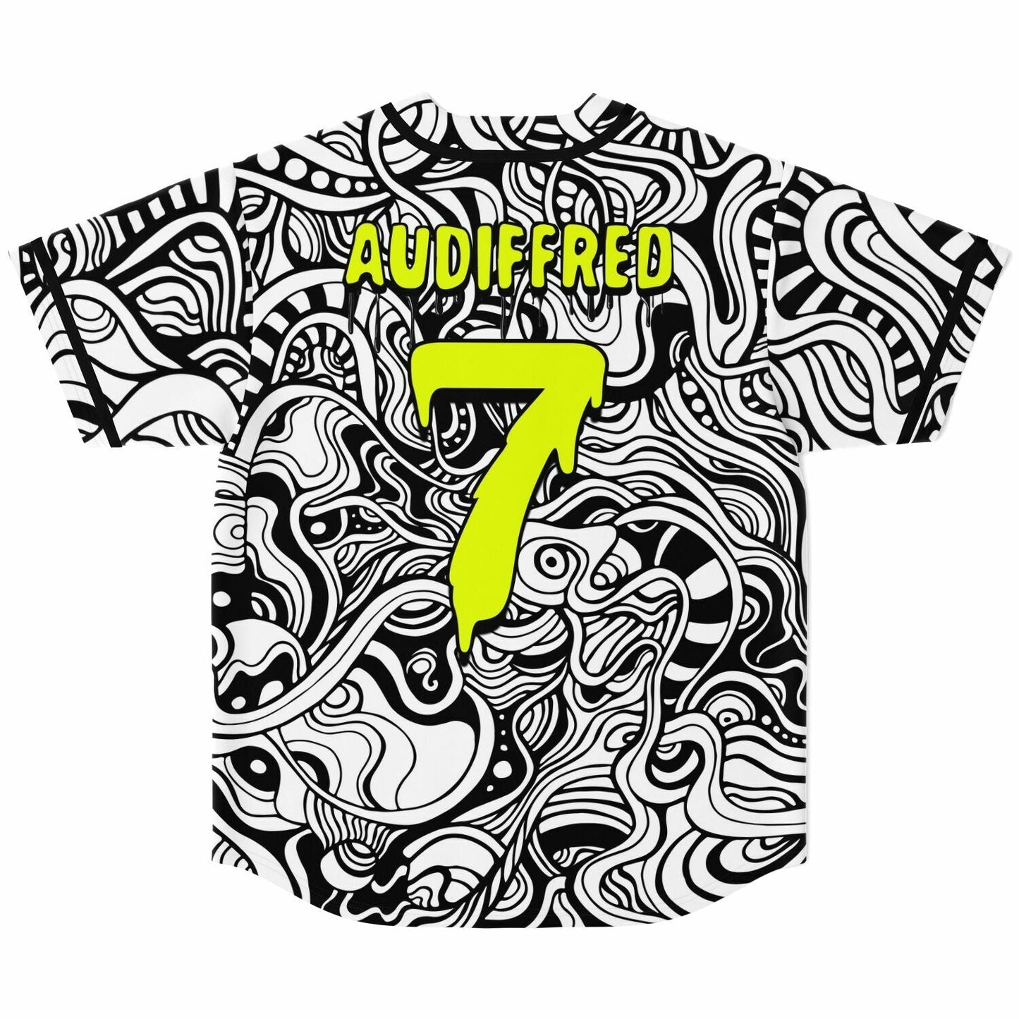 Audiffred Black White Dense Psychedelic Rave Baseball Jersey