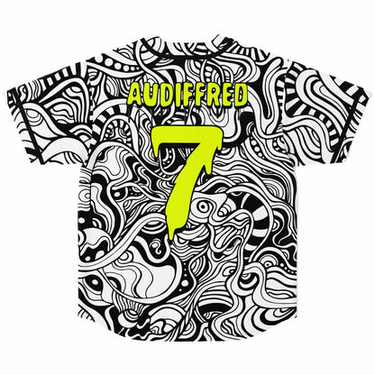 Audiffred Black White Dense Psychedelic Rave Baseball Jersey