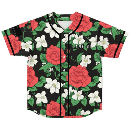 Lane 8 Black Rose Jasmine Rave Baseball Jersey