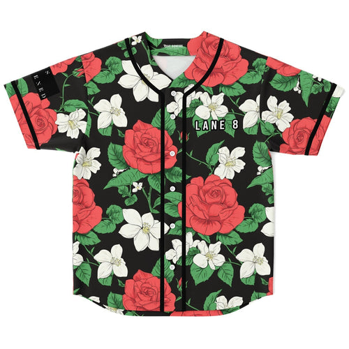 Lane 8 Black Rose Jasmine Rave Baseball Jersey