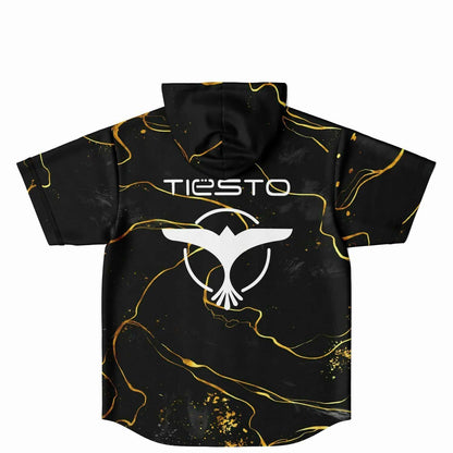 Tiesto Black Marble Rave Hooded Baseball Jersey