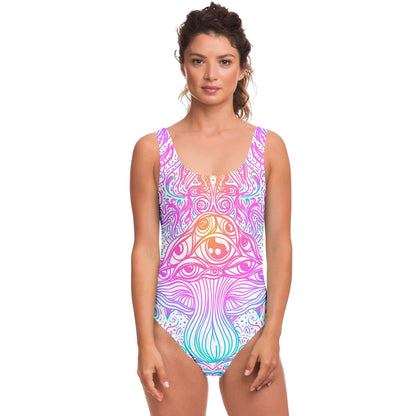 White Psychedelic Magic Rave Swimsuit