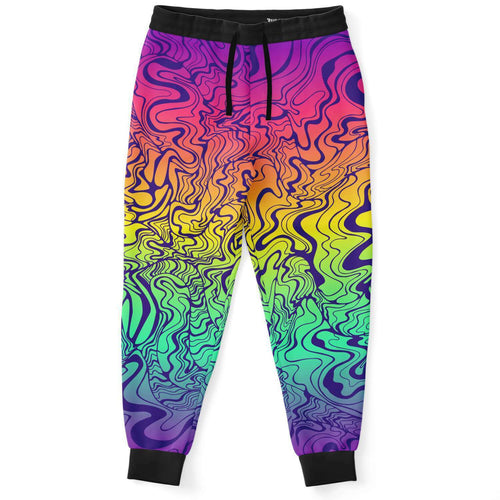 Full Rainbow Trippy Liquid Rave Joggers