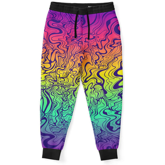 Full Rainbow Trippy Liquid Rave Joggers
