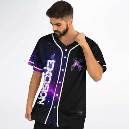 Excision Black Purple Half Rave Baseball Jersey