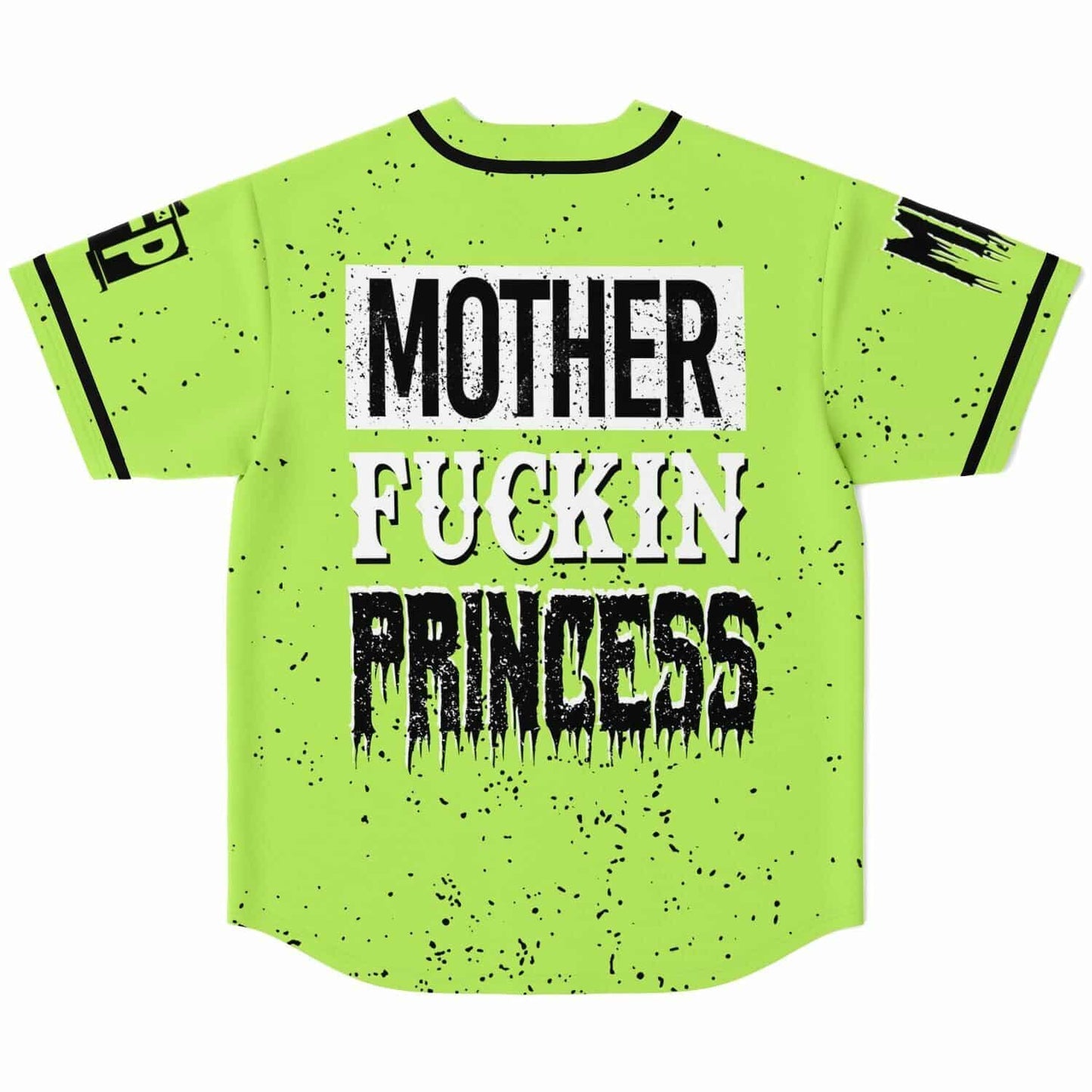 Neon Lime Grunge Paint Rave Baseball Jersey