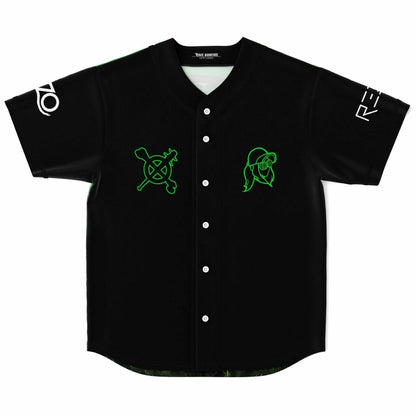 REZZ Black Green Outline Rave Baseball Jersey