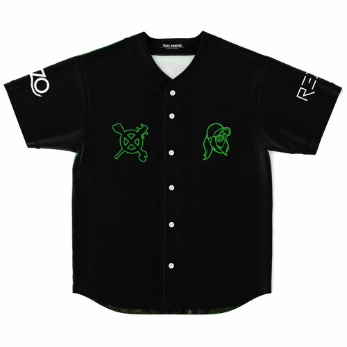 REZZ Black Green Outline Rave Baseball Jersey