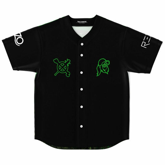 REZZ Black Green Outline Rave Baseball Jersey