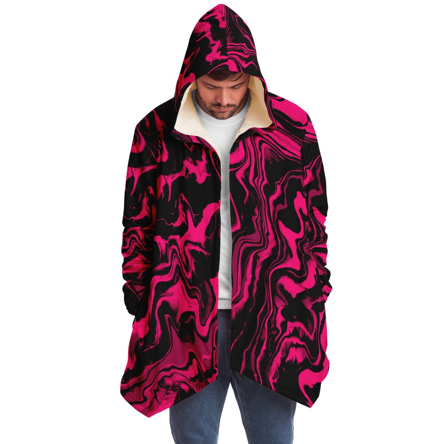Hot Pink Swirling Liquid Rave Cloak