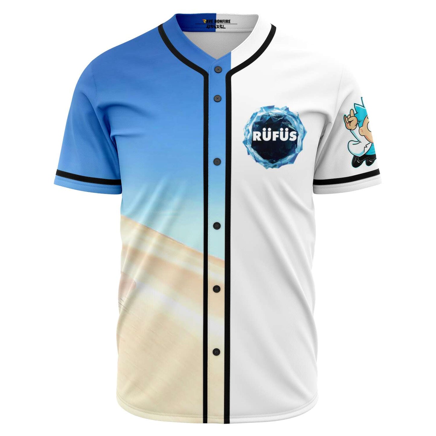 Rufus Du Sol Split Blue Desert Dunes Rave Baseball Jersey