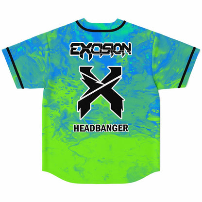 Excision Bright Lime Fluid Paint Rave Baseball Jersey