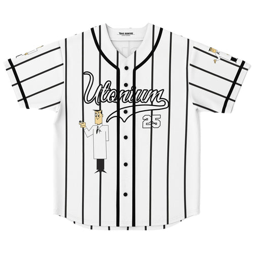 White Cartoon Scientist Rave Baseball Jersey