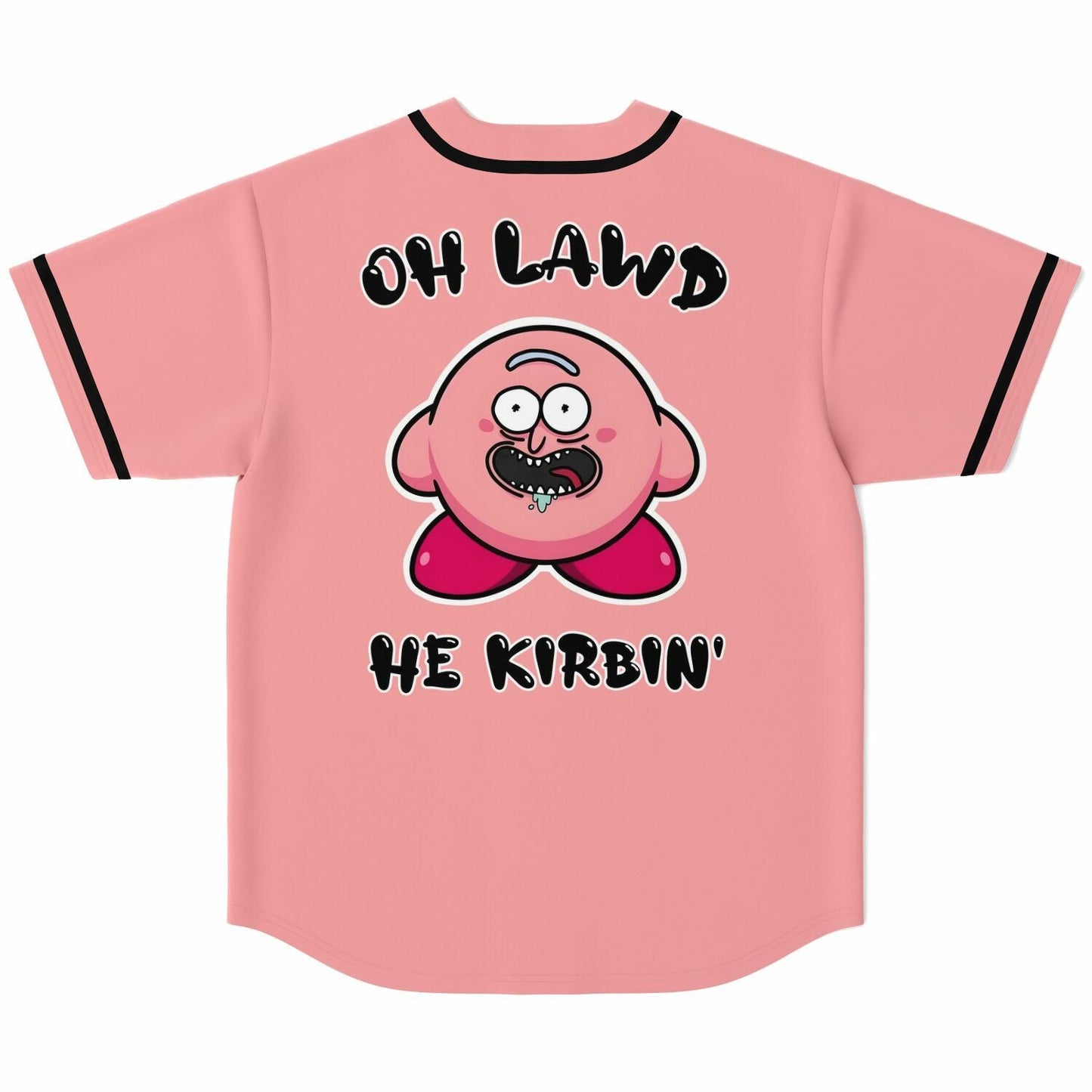 Salmon Pink Kirby Cartoon Rave Baseball Jersey