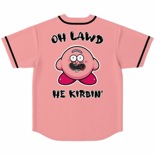 Salmon Pink Kirby Cartoon Rave Baseball Jersey