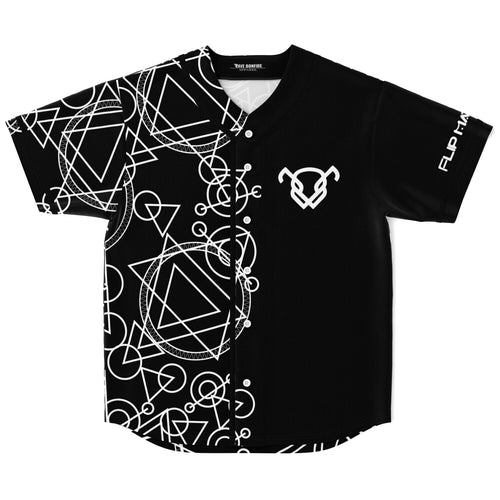 Black Scattered Geometric Rave Baseball Jersey