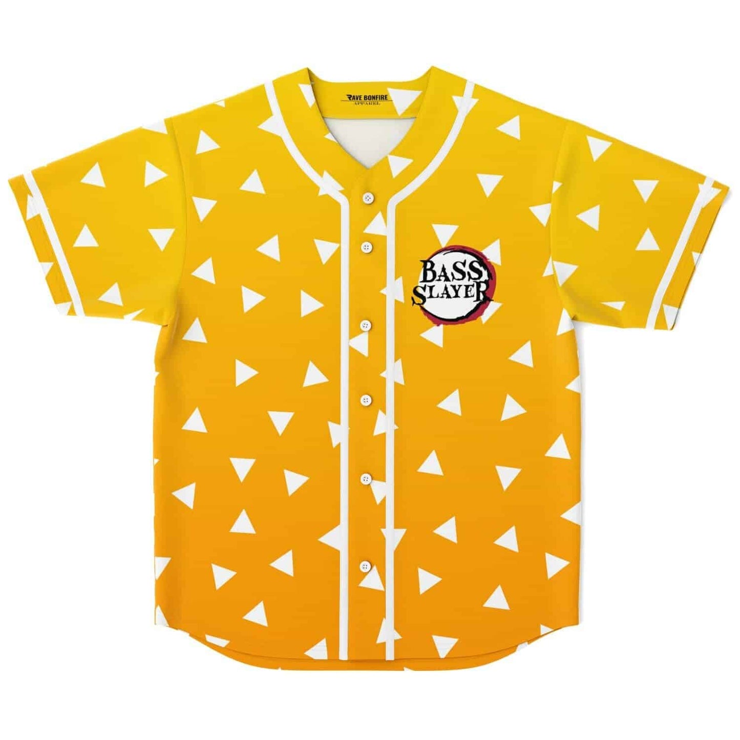 Yellow Orange Scattered White Rave Baseball Jersey