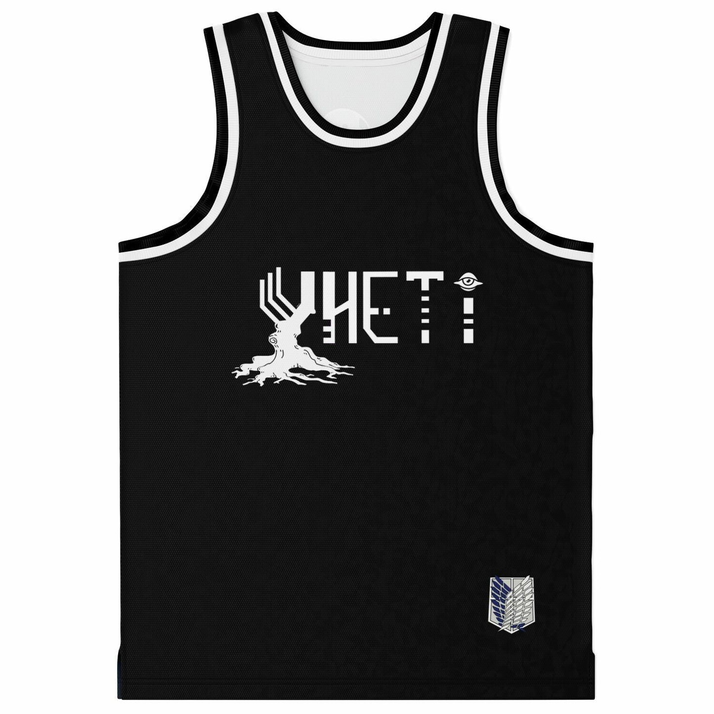 YHETI Black Body Wordmark Rave Basketball Jersey