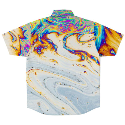 Acid trip short sleeve button down shirt