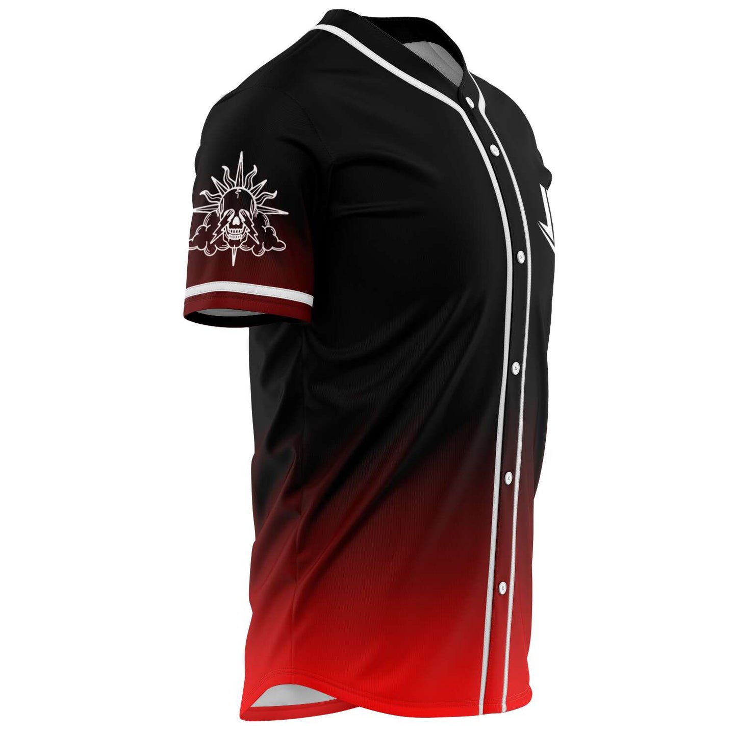 JAUZ Black Bright Red Gradient Rave Baseball Jersey