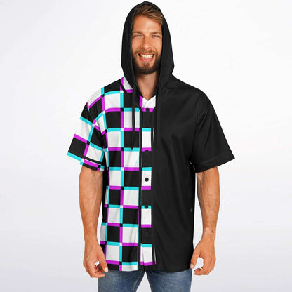 Black Rave Hooded Baseball Jersey