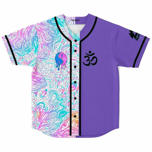 Purple Psychedelic Liquid Rave Baseball Jersey