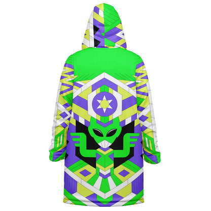 Neon Green Geometric Alien Rave Cloak