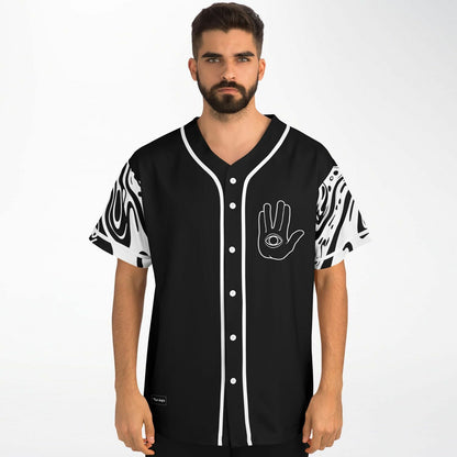 Black Body Outlined Open Rave Baseball Jersey
