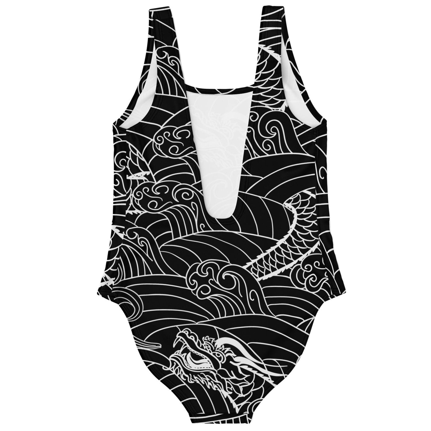 Black Japanese Dragon Rave Swimsuit