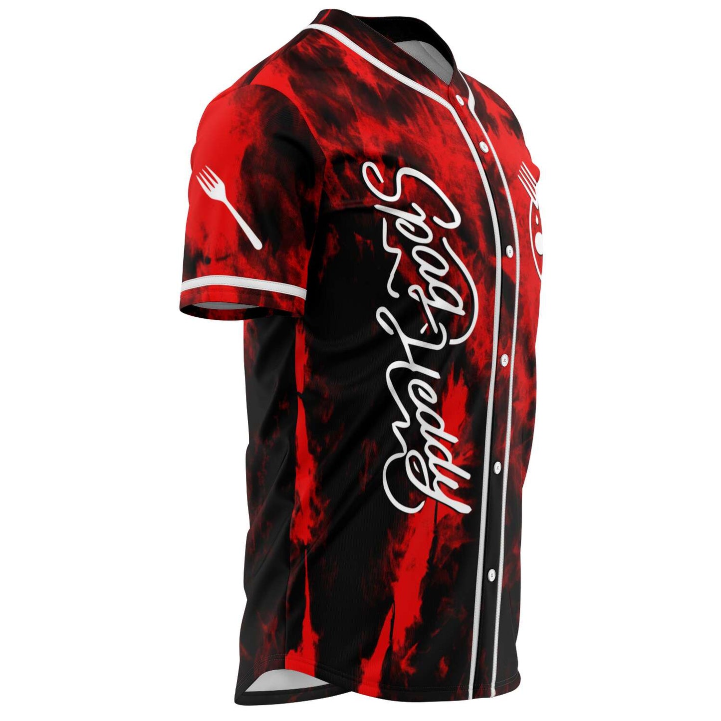 Spag Heddy Red Black Smoky Tie Rave Baseball Jersey