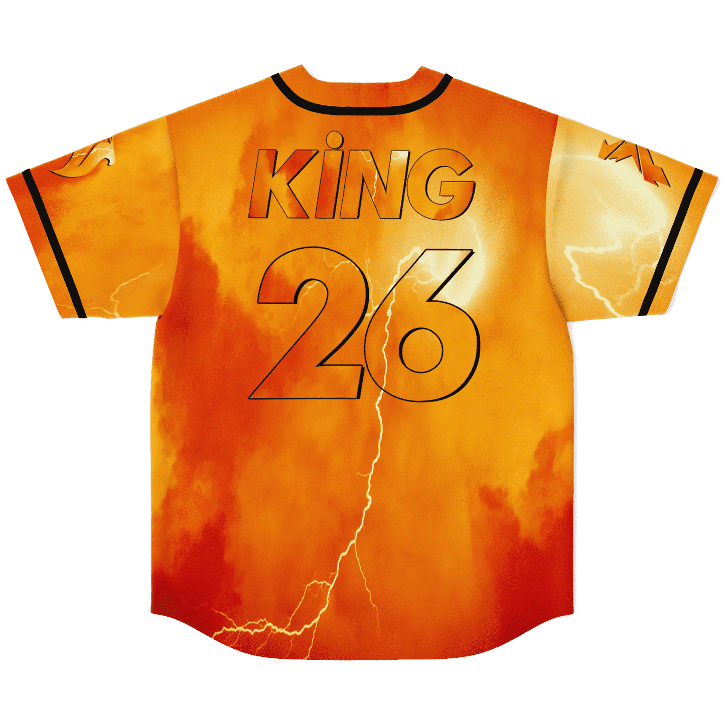 Fiery Orange Rearing Horse Rave Baseball Jersey