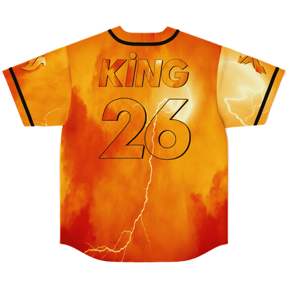 Fiery Orange Rearing Horse Rave Baseball Jersey