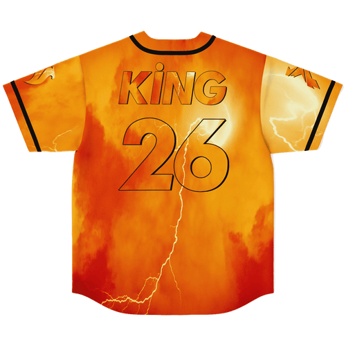 Fiery Orange Rearing Horse Rave Baseball Jersey