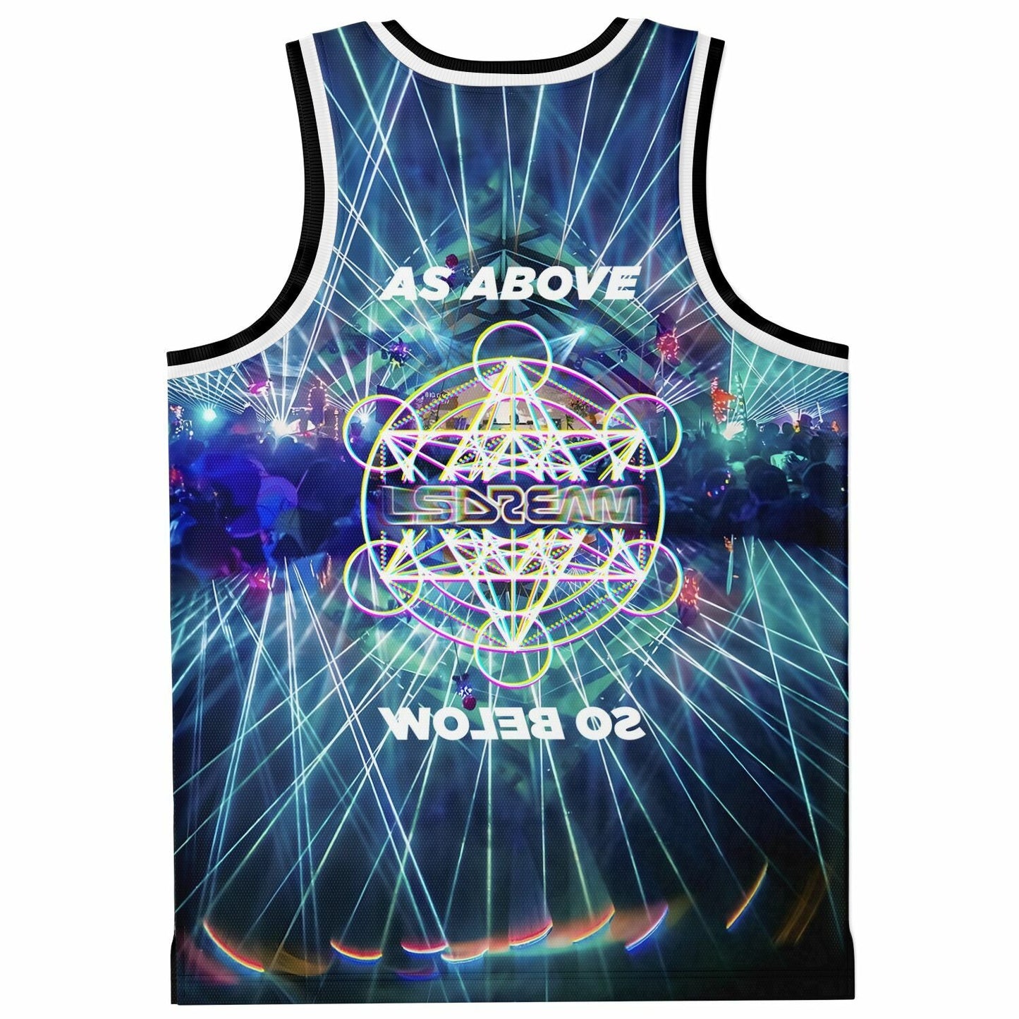 LSDREAM Blue Laser Light Rave Basketball Jersey