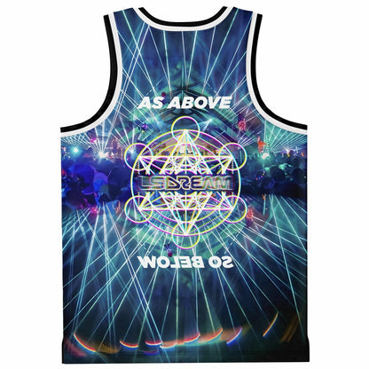 LSDREAM Blue Laser Light Rave Basketball Jersey