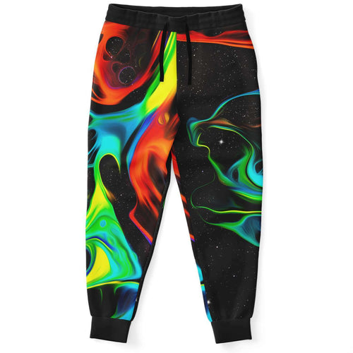 Black Neon Fluid Rave Joggers