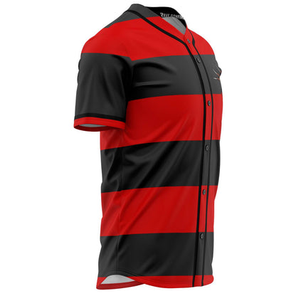 Red Black Freddy Krueger Rave Baseball Jersey