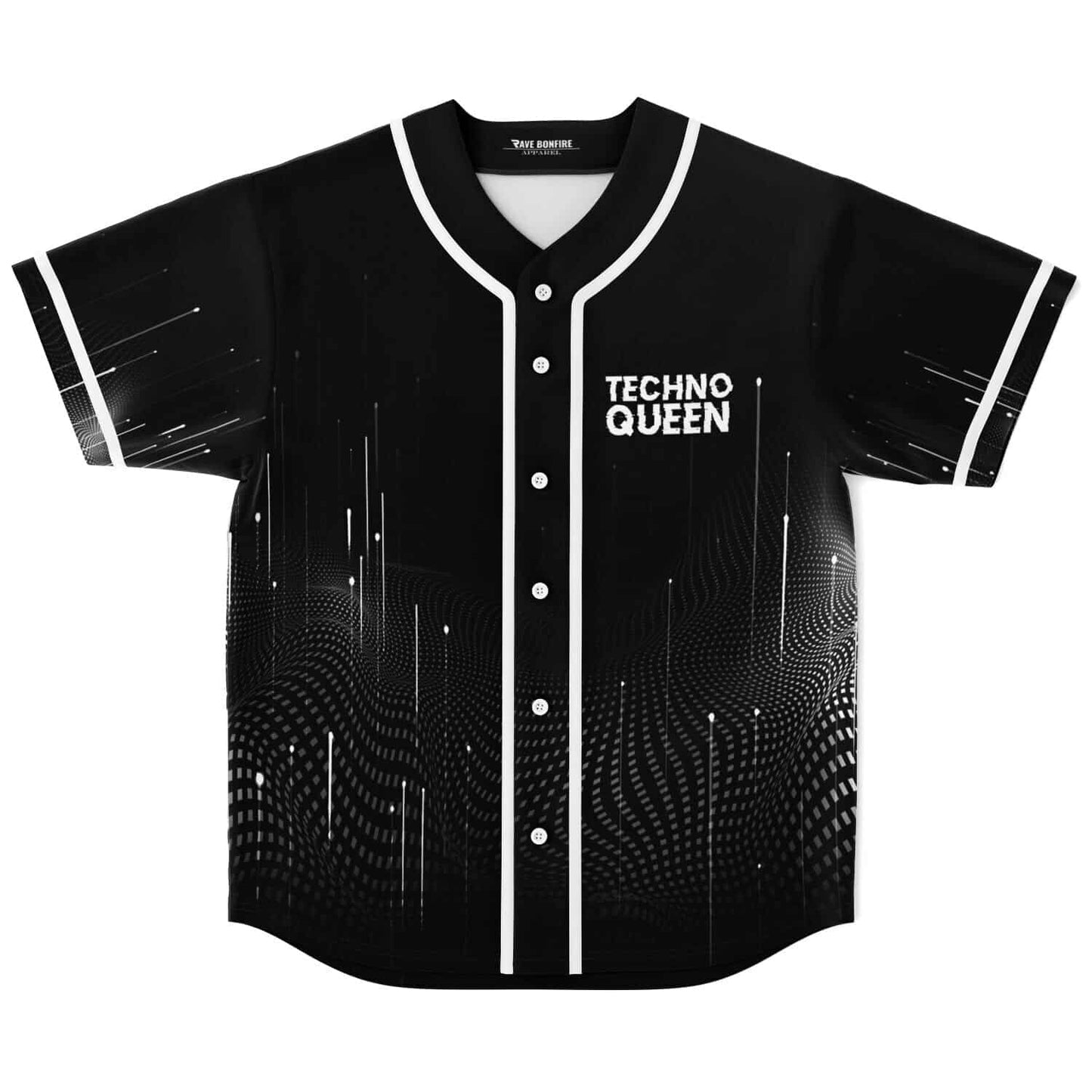 Black White Halftone Rave Baseball Jersey