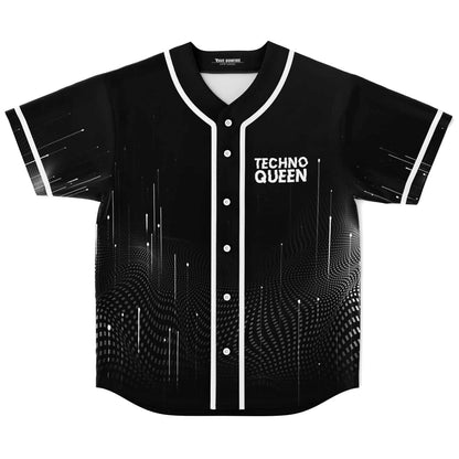 Black White Halftone Rave Baseball Jersey