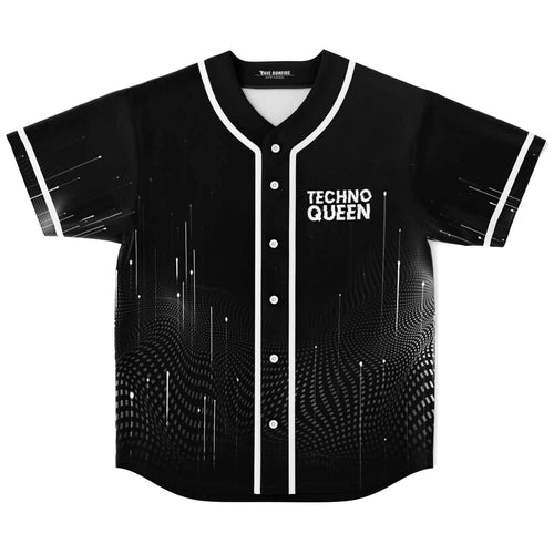 Black White Halftone Rave Baseball Jersey