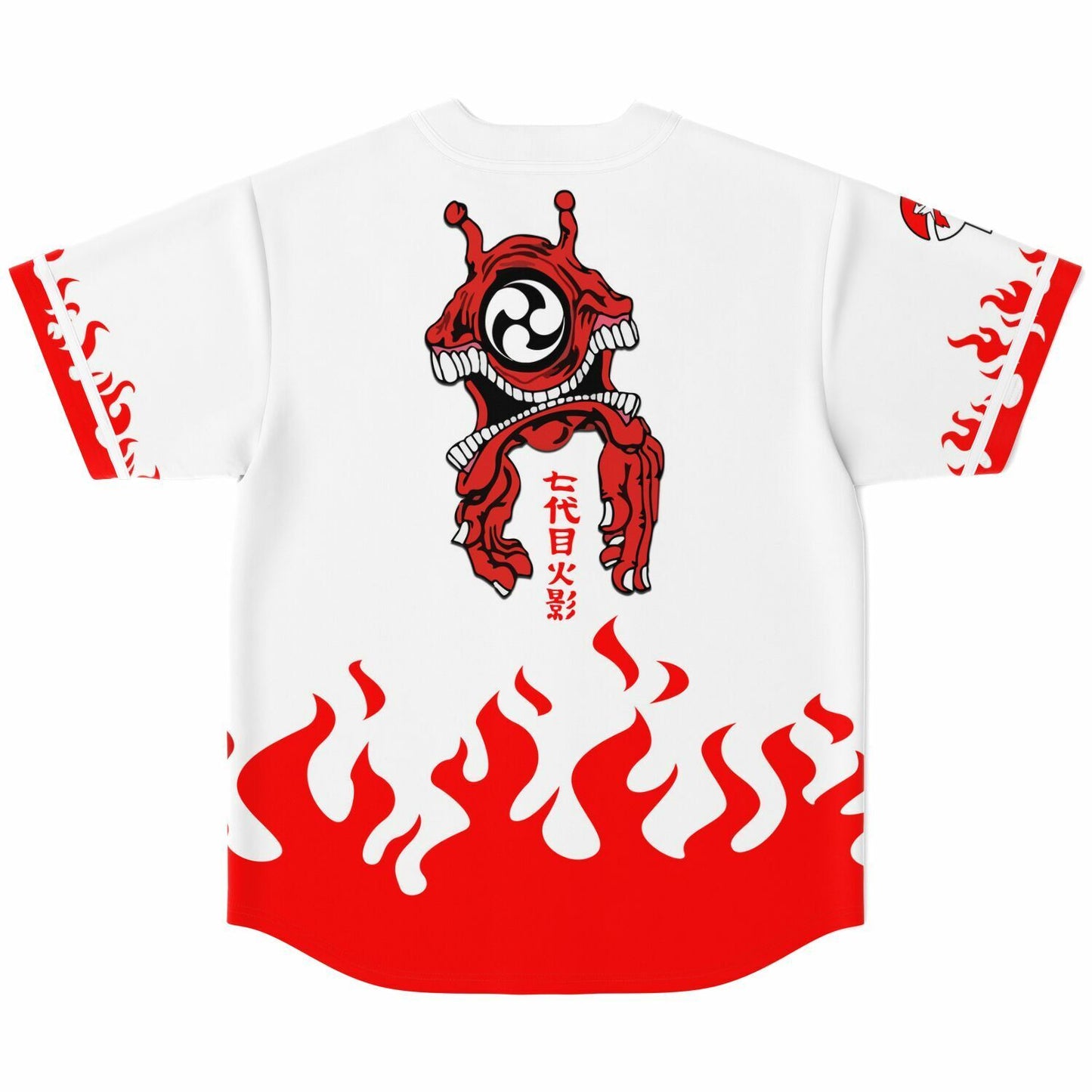 White Red Flames Rave Baseball Jersey