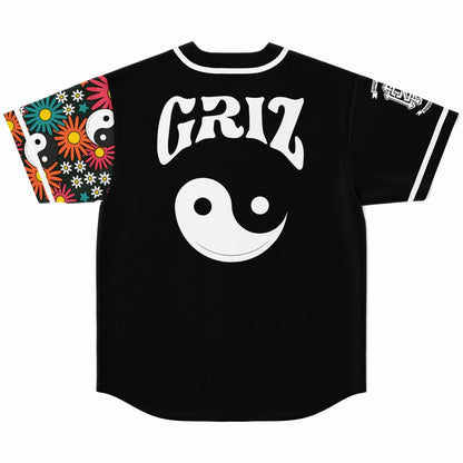GRiZ Black Retro Daisies Rave Baseball Jersey