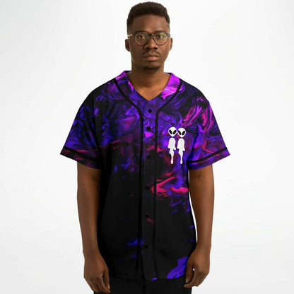 Purple Liquid Marbled Rave Baseball Jersey