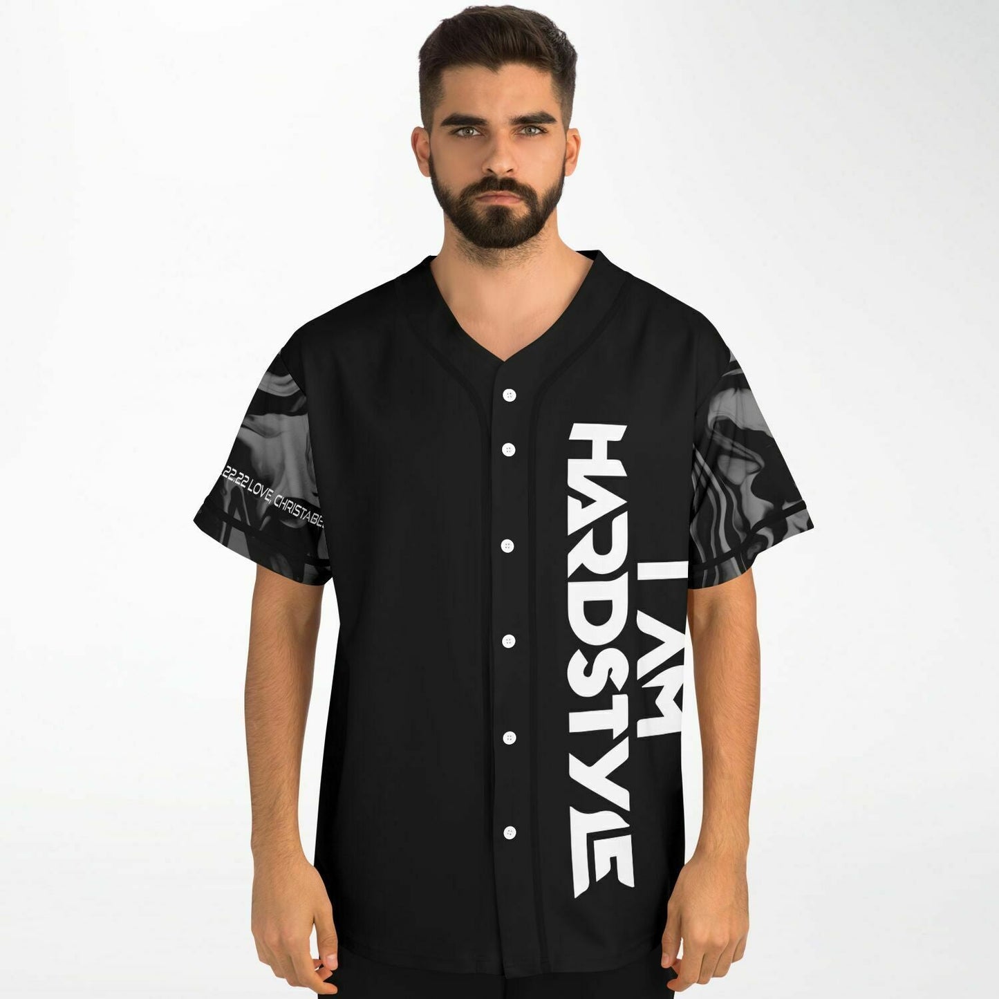 I Am Hardstyle Black Bold Vertical Rave Baseball Jersey